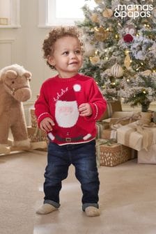 Mamas & Papas Red Santa Christmas Jumper (Q51049) | €13