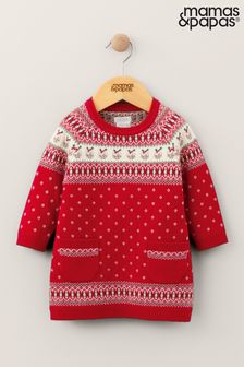 Mamas & Papas Red Fairisle Christmas Dress (Q51059) | €14.50