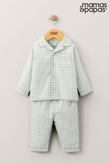 Mamas & Papas Blue Check Woven Pyjamas (Q51105) | €23