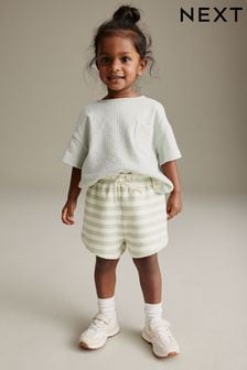 Zelená - Striped Jersey Shorts (3 m -7 let) (Q53119) | 230 Kč - 305 Kč