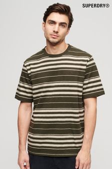 Superdry Green Relaxed Stripe T-Shirt (Q53349) | SGD 52