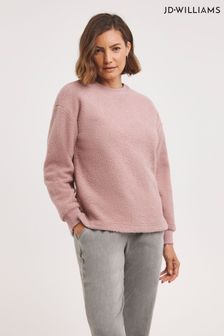 JD Williams Pink Blush Borg Crew Neck Sweatshirt (Q53433) | 82 zł