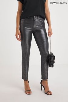 Metalic - Jd Williams Metallic High Waist Super Soft Slim Leg Jeans (Q53441) | 209 LEI