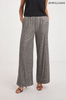 Pantalones elásticos de pata ancha con lentejuelas en gris pizarra de JD Williams (Q53446) | 57 €