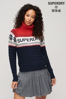 紅色 - Superdry Aspen雪花圖案針織套衫 (Q53462) | NT$3,720