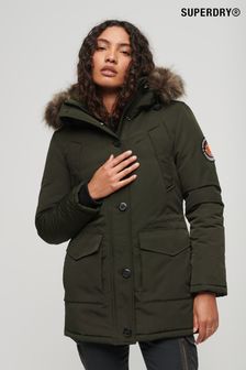 Superdry Green Everest Faux Fur Hooded Parka Coat (Q53490) | kr2,198