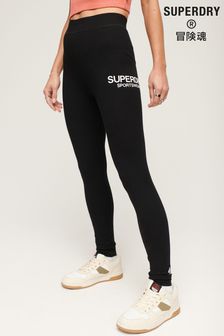 Schwarz - Superdry Core Sports Leggings mit hohem Bund (Q53493) | 54 €