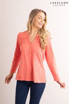 Lakeland Clothing Pink Caroline Nehru 100% Cotton Blouse (Q53538) | $51