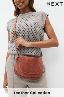 Light Pink Leather Suede Saddle Bag (Q53549) | €49