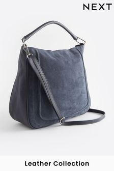 Blue Leather Suede Shoulder Bag (Q53553) | €110