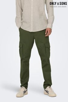 Only & Sons Green Straight Leg Cargo Trousers (Q53849) | 306 SAR