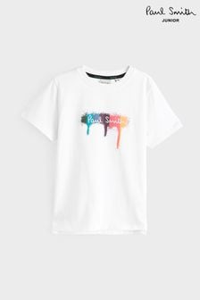 Paul Smith Junior Boys Short Sleeve Iconic Print 100% Cotton T-Shirt (Q54163) | $77