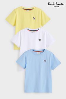 Bright Zebra - Paul Smith Junior Boys Signature T-shirts Set 3 Pack (Q54173) | 200 zł