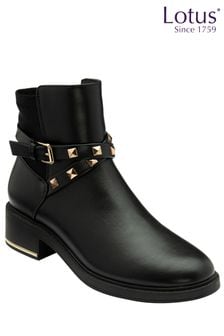 Lotus Black Gold Ankle Boots (Q54205) | 322 QAR