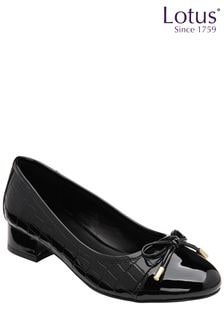 Lotus Black Low Heel Court Shoes (Q54206) | ₪ 251