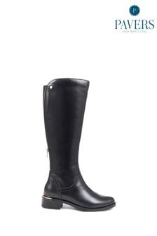 黑色 - Pavers棕色時尚休閒及膝靴 (Q54386) | NT$4,200