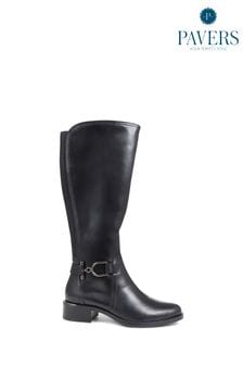 黑色 - Pavers棕色金屬裝飾長靴 (Q54388) | NT$4,200