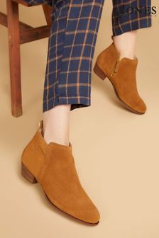 Jones Bootmaker Florie Heeled Leather Brown Ankle Boots (Q54394) | kr1,285