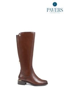 Pavers Smart Knee High Brown Boots (Q54408) | $131
