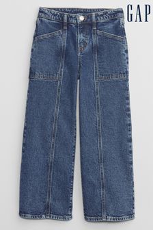 Gap Dark Wash Blue High Waisted Wide Leg Washwell Jeans (6-13yrs) (Q54448) | €39