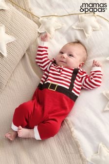 Mamas & Papas Red Santa Knitted Christmas Romper (Q54638) | DKK125