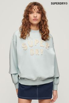 Superdry Blue Applique Athletic Loose Sweatshirt (Q54920) | AED277