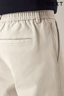 Jasnopopielaty - Spodnie typu chino o dopasowanym kroju z elastyczną talią i stretchem (Q54990) | 135 zł