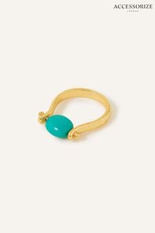 Accessorize 14ct Gold Plated Turquoise Spinner Ring (Q55129) | 75 zł