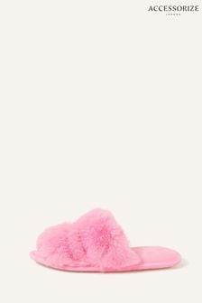 Accessorize Pink Faux Fur Double Band Sliders (Q55132) | €11.50
