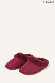 Accessorize Red Faux Fur Mule Slippers (Q55175) | €9