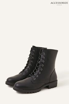 Accessorize Lace-Up Black Boots (Q55189) | €29