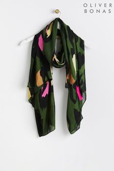 Зеленый легкий шарф с абстрактным Animal Oliver Bonas (Q55314) | €41