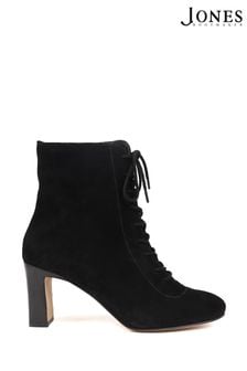 Jones Bootmaker Lorah Leather Lace-Up Black Boots (Q55666) | ￥22,900