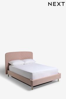 Soft Velvet Blush Pink Valencia Upholstered Bed Frame (Q55680) | €610 - €750