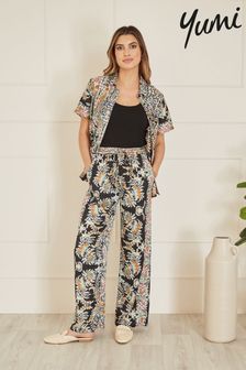 Yumi Black Relaxed Fit Paisley Print Trousers (Q55687) | ₪ 201