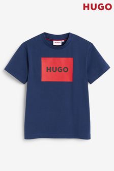 Синяя футболка с короткими рукавами и логотипом Hugo (Q55841) | €49 - €63