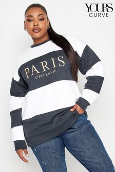 Yours Curve Blue Paris Colour Block Sweatshirt (Q55975) | kr490