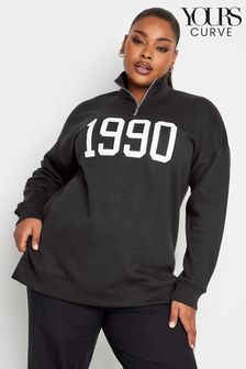 Schwarz - Yours Curve Sweatshirt mit 1960 Reißverschluss​​​​​​​ (Q56035) | 16 €