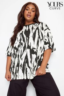 Yours Curve Jumbo Textured Boxy T-Shirt