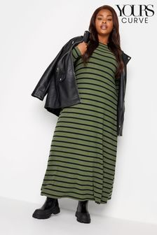 Yours Curve Green Ribbed Maxi Swing Dress (Q56067) | ₪ 156