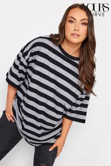 Yours Curve Grey Oversized Boxy T-Shirt (Q56068) | €12