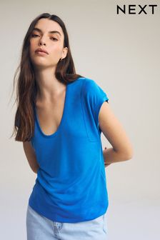 Premium Modal Rich Short Sleeve Scoop Neck T-Shirt