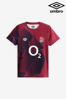 Umbro Red England Warm Up Rugby Shirt (Q56397) | LEI 269