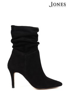 Jones Bootmaker Luisa Leather Stiletto Black Heels Boots (Q56456) | OMR67