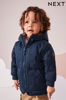 Navy Blue Quilted Borg Lined Coat (3mths-7yrs) (Q56471) | ₪ 92 - ₪ 109