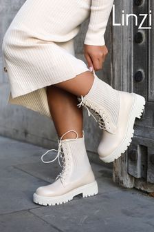 Linzi Brown Blizzard Lace Up Ankle Boots (Q56637) | kr545