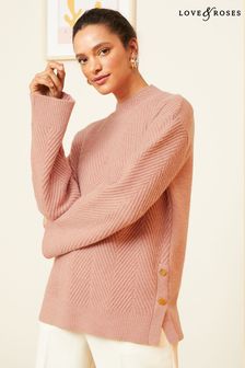 Love & Roses Pink Funnel Neck Jumper (Q56641) | AED255