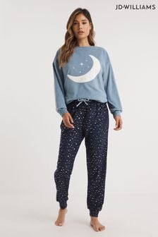 Jd Williams Pyjama mit Folienstern, Blau (Q56685) | 20 €