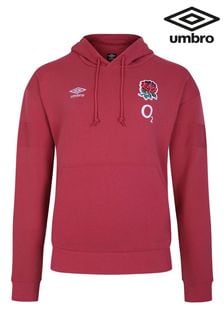 Rot - Umbro England Rugby OH Fleece-Kapuzensweatshirt (Q56690) | 94 €
