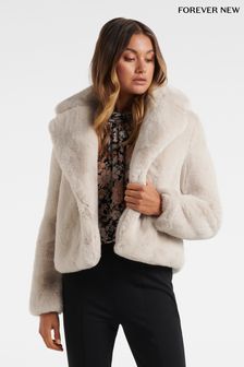 Forever New Cream Alicia Faux Fur Coat (Q57154) | 168 €